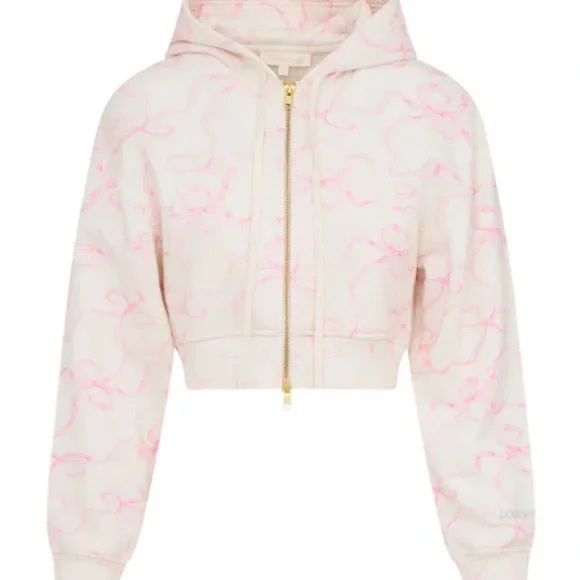 LoveShackFancy Pierra Cropped Zip Hoodie - Picture 1 of 5